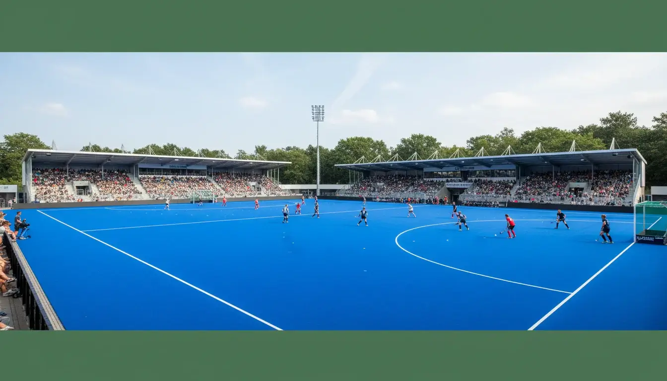 Het Wagener Stadion in het Amsterdamse Bos tijdens een wedstrijd