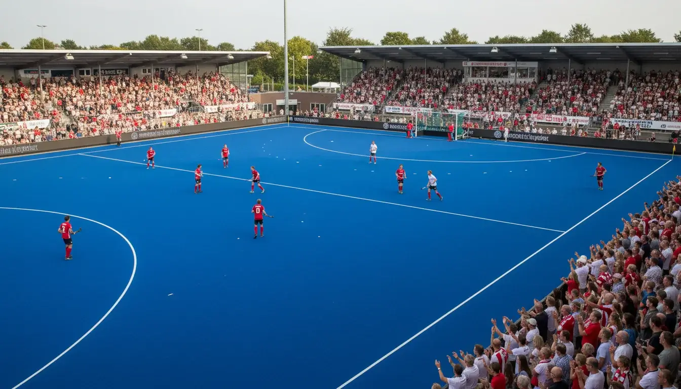 Sportpark 't Kopje in Bloemendaal tijdens een thuiswedstrijd met supporters