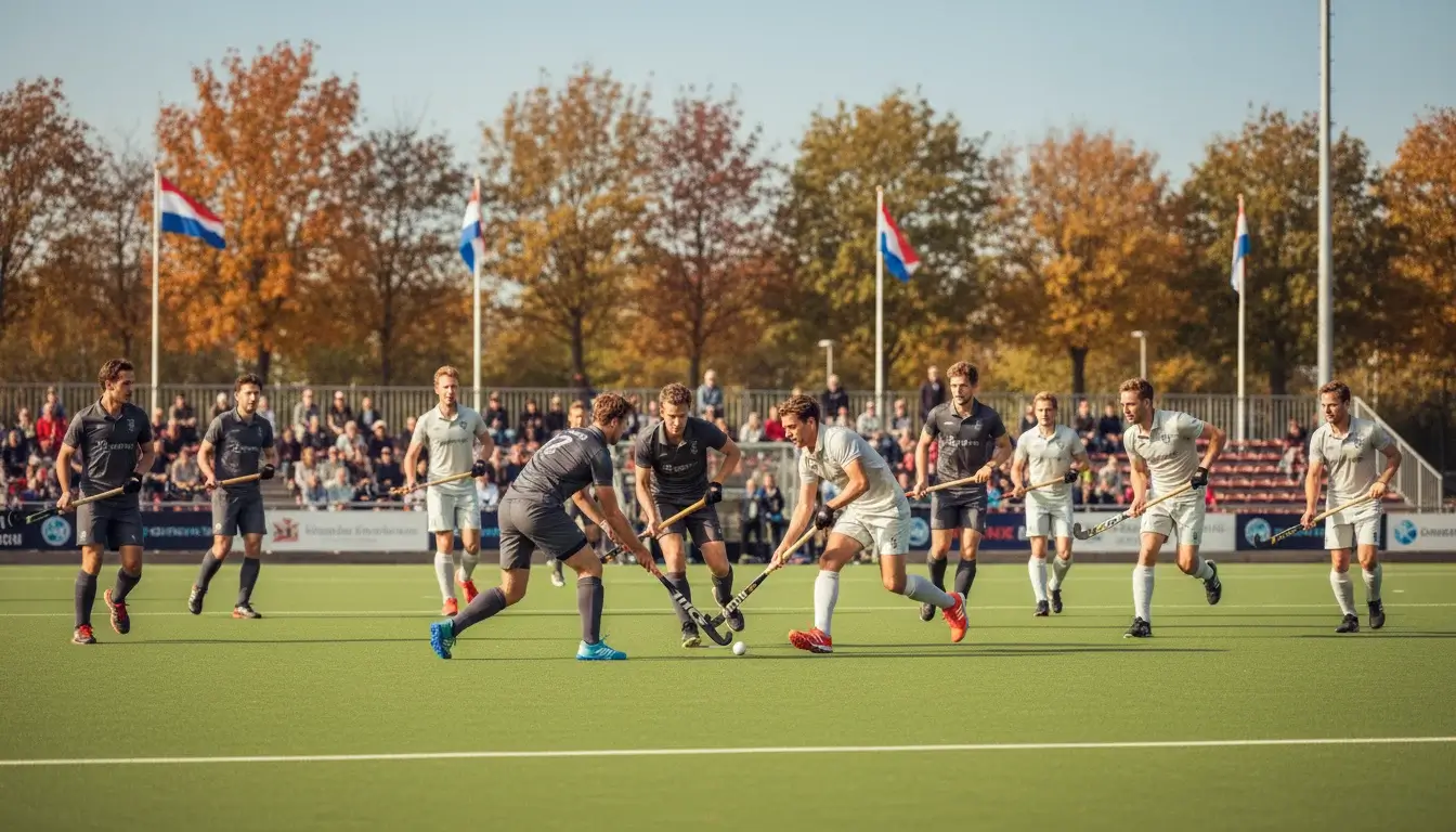 Hockeywedstrijd in de Hoofdklasse tijdens het seizoen