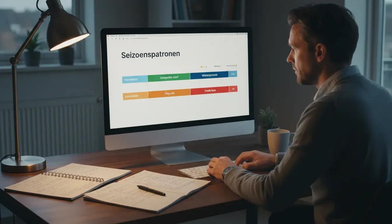 Wedder die het hockeyseizoen analyseert met aantekeningen